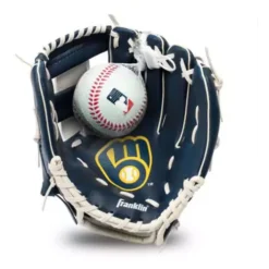 Franklin Sports Milwaukee Brewers Glove & Ball Set